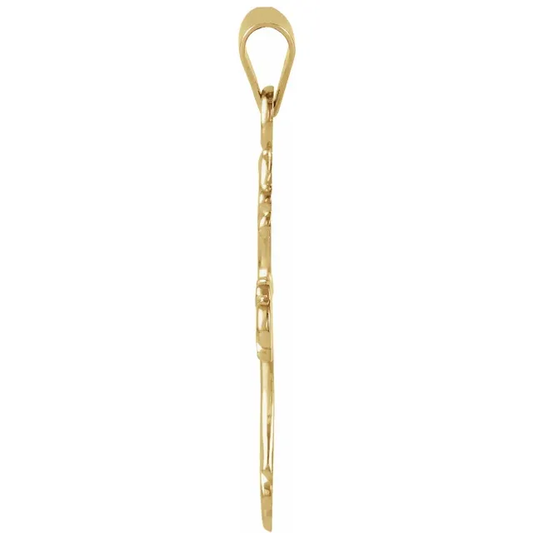 14K Yellow Gold Medium Fancy Cross Pendant
