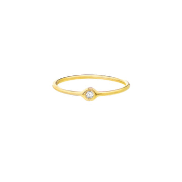 Yellow Gold 3pt Round Diamond Bezel Ring