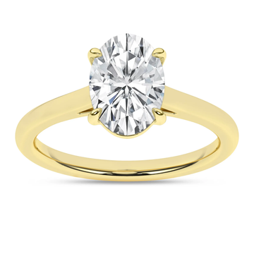 14K Yellow Gold Lab Grown 2.08ct Oval Solitaire Diamond Engagement Ring