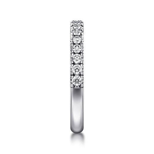 14K White Gold Diamond Pave Wedding Band