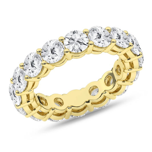 14K Yellow Gold Lab Grown 5.28ctw Round Eternity Band