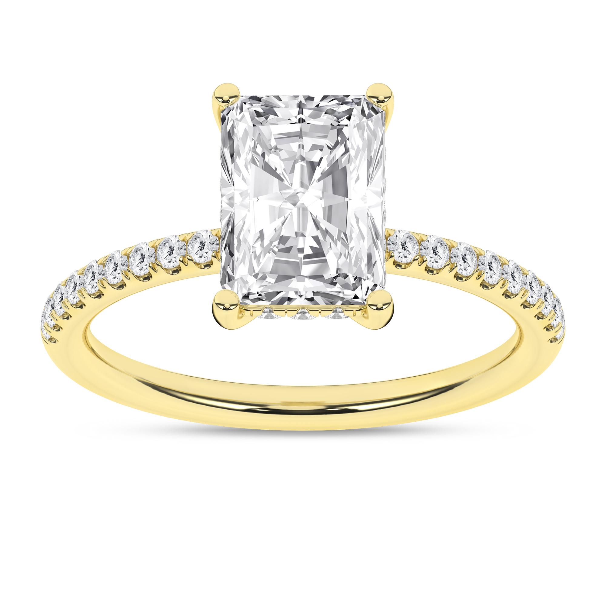 14K Yellow Gold Lab Grown 2.26ctw Radiant Diamond Engagement Ring