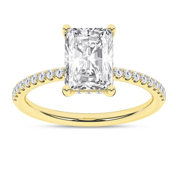 14K Yellow Gold Lab Grown 2.26ctw Radiant Diamond Engagement Ring
