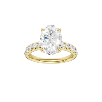 14K Yellow Gold Lab Grown 3.10ctw Oval Diamond Engagement Ring