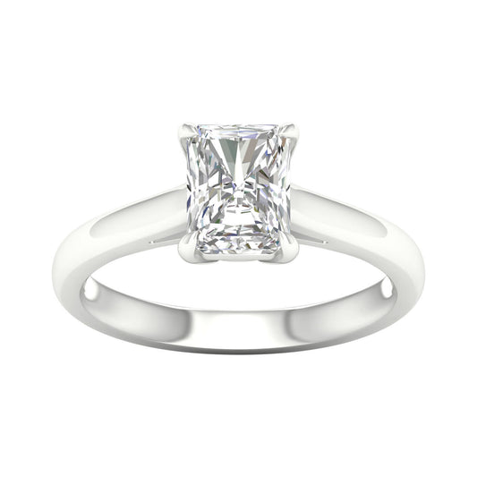 14K White Gold Lab Grown Radiant Diamond Solitaire Engagement Ring