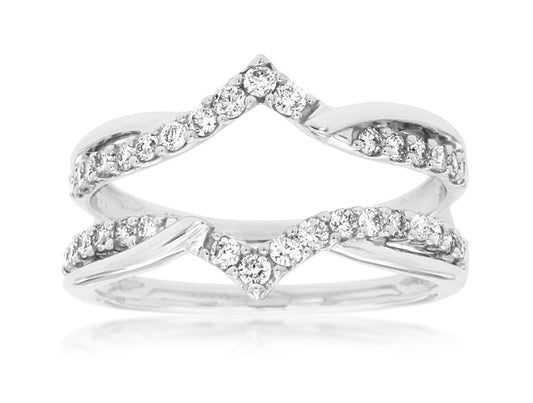 14KT WG .50CTW PAVE DIAMOND RING GUARD