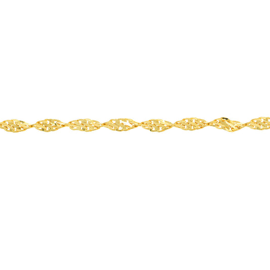 14K Yellow Gold Twisted Dorica Anklet