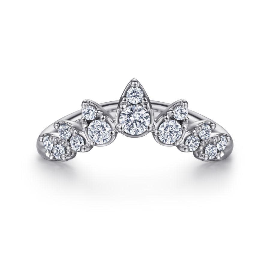 14K White Gold Diamond Tiara Band