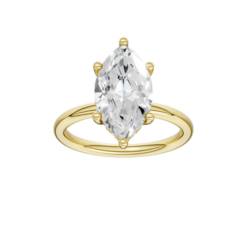 14K Yellow Gold Lab Grown 3.14ctw Marquise Diamond Halo Engagement Ring