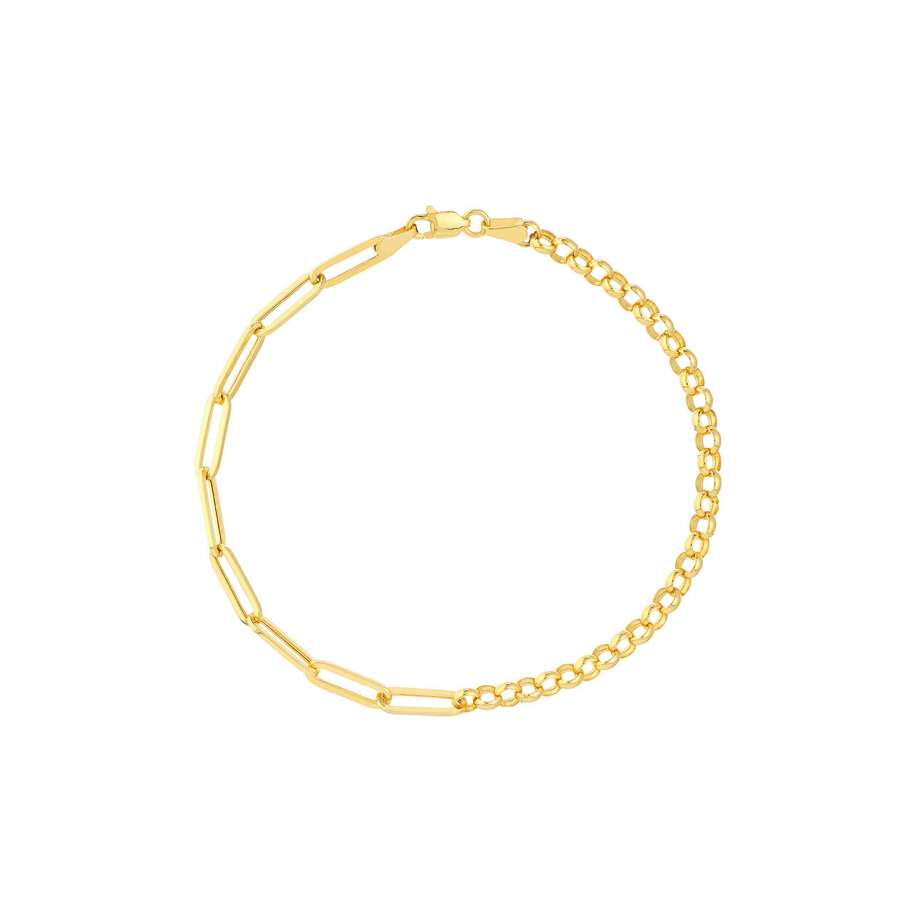 50/50 Paper Clip + Rolo Chain with Lobster Lock