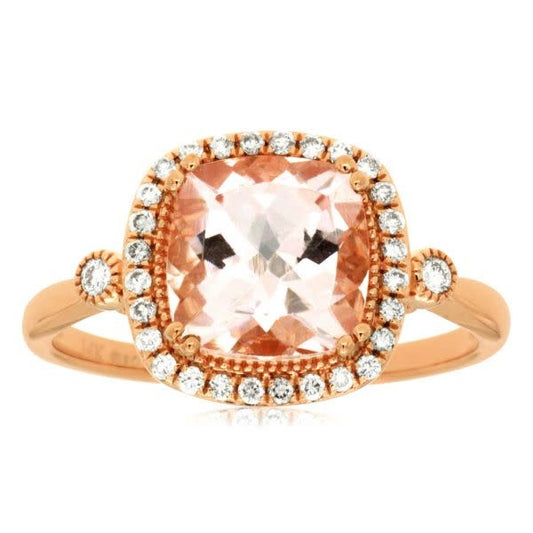 Rose Gold Morganite & Diamond Ring