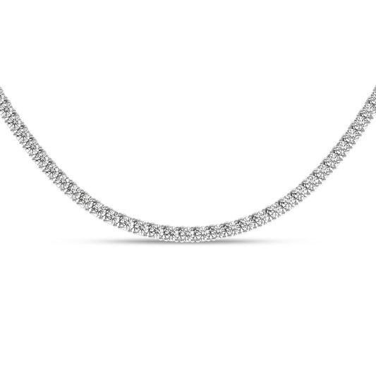14K White Gold 7.0CTW Lab Grown Diamond Tennis Necklace