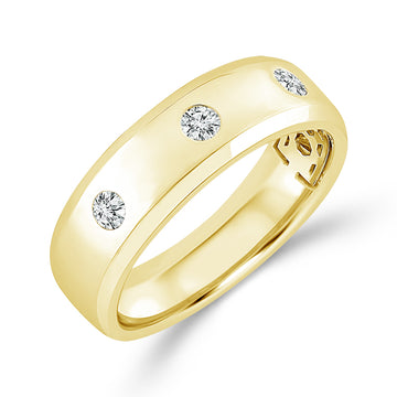 10K Yellow Gold 1/6ctw Diamond Flush Set Band