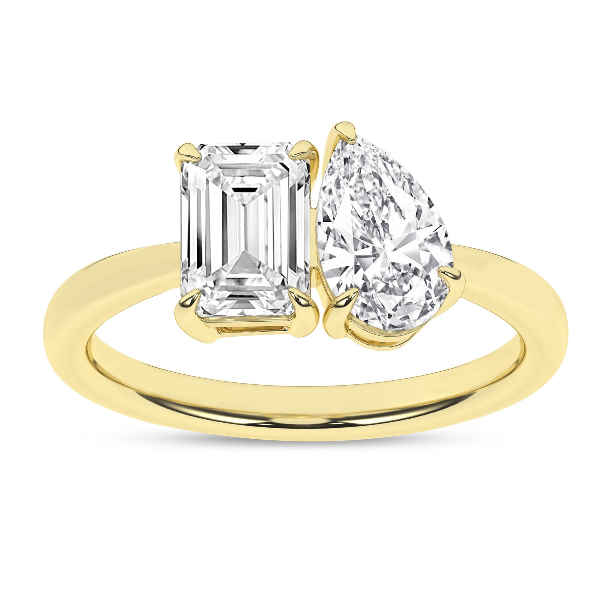 14K Yellow Gold Toi Et Moi Lab Grown Diamond Ring