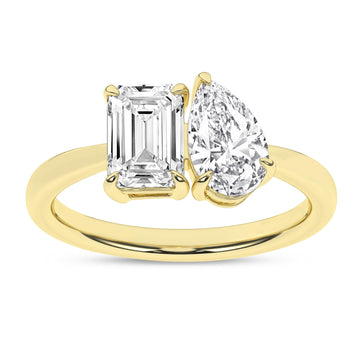 14K Yellow Gold Toi Et Moi Lab Grown Diamond Ring