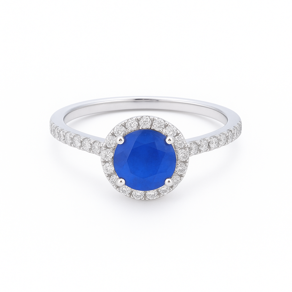 14K White Gold Australian Opal and Diamond Ring