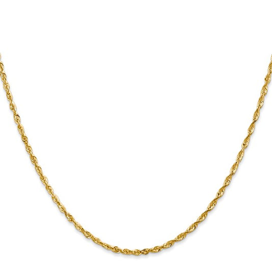 10K Yellow Gold Diamond-Cut Rope Chain 18"