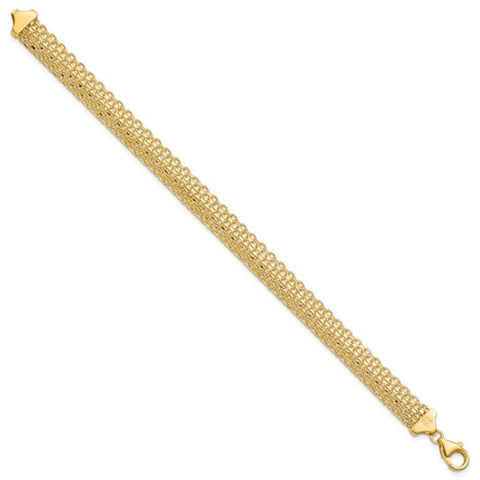 14K Yellow Gold Polished Fancy Bracelet 7.5"