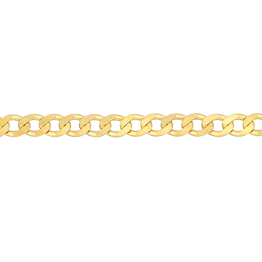 14K Yellow Gold 1.95mm Open Curb Chain Bracelet