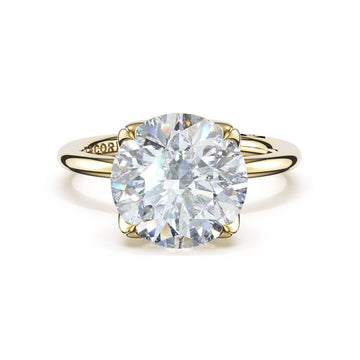 Tacori 14K Yellow Gold Sculpted Crescent Round Petal-Prong Solitaire Engagement Ring