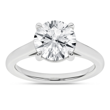 14K White Gold Lab Grown 3.0ct Round Diamond Solitaire Engagement Ring
