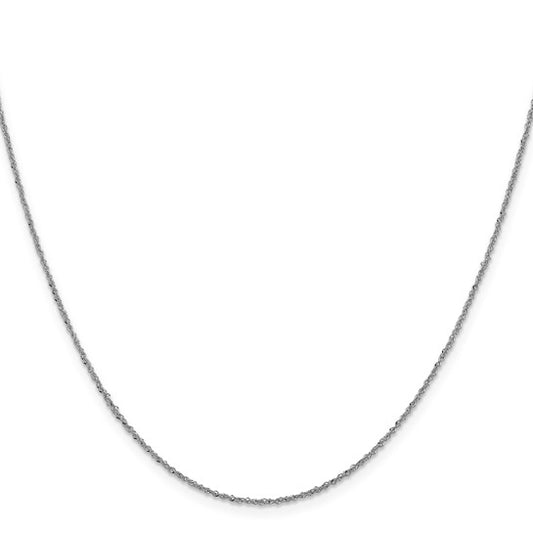 14K White Gold 1mm Sparkle Singapore Chain 18"