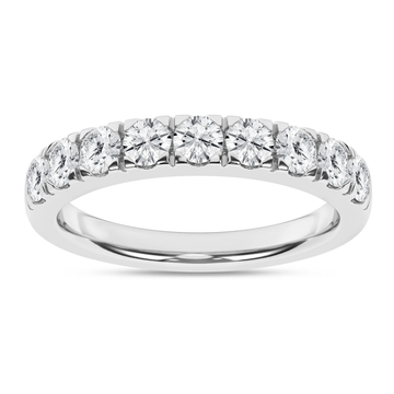 14K White Gold Lab Grown Round Diamond Band