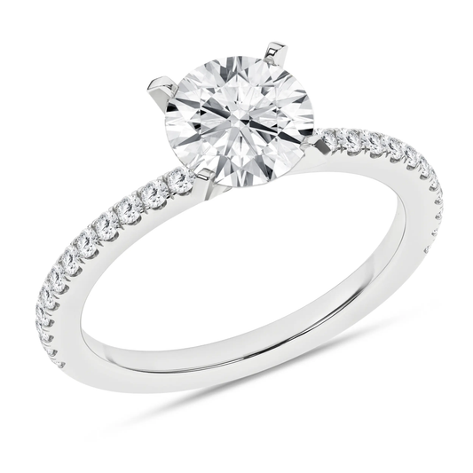 14K White Gold Lab Grown 1.75ctw Round Diamond Engagement Ring