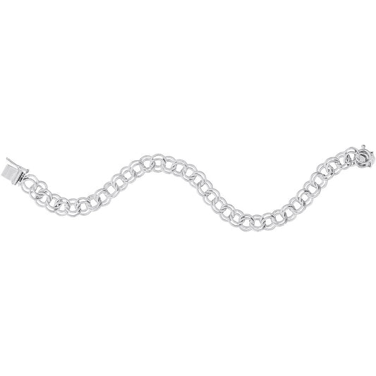 Sterling Silver Double Link Curb Bracelet 7"