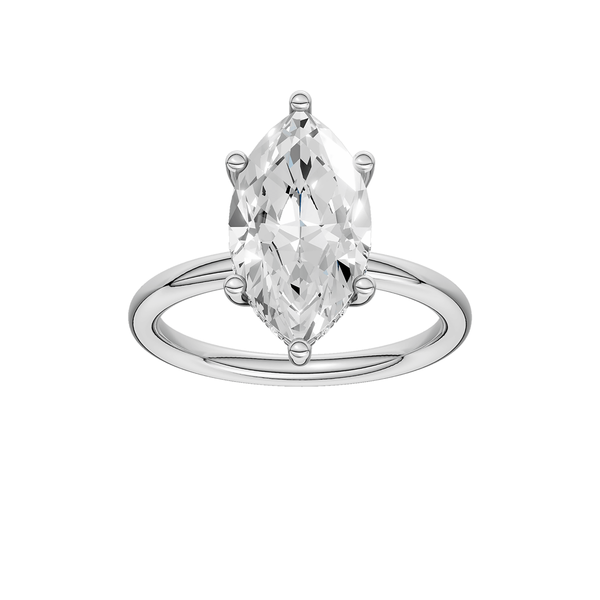 14K Yellow Gold Lab Grown 3.18ctw Marquise Diamond Halo Engagement Ring