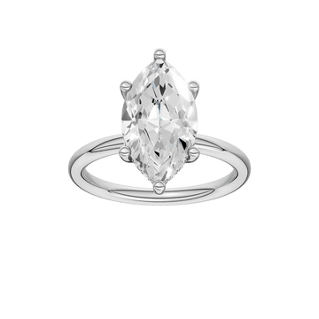 14K Yellow Gold Lab Grown 3.18ctw Marquise Diamond Halo Engagement Ring