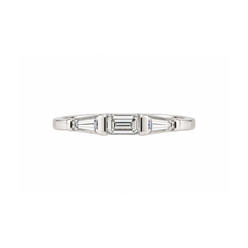 14K White Gold Diamond Baguette Band