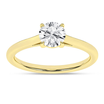 14K Yellow Gold Lab Grown 0.75ct Round Brilliant Cut Diamond Engagement Ring