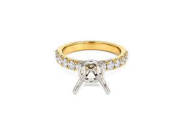 14K Yellow Gold .60ctw Diamond Semi Mount Engagement Ring