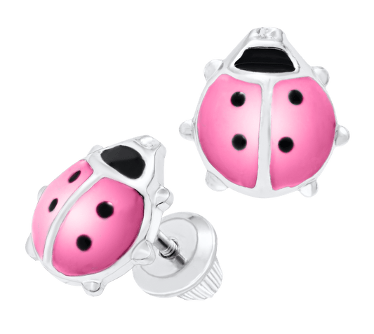 Sterling Silver Children's Ladybug Stud Earrings