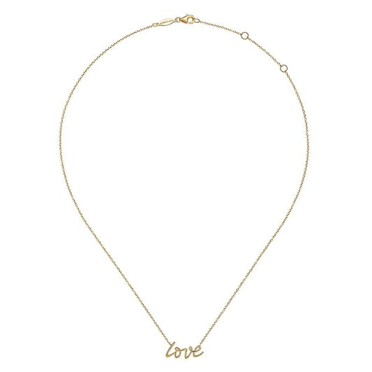 14K Yellow Gold Love Necklace