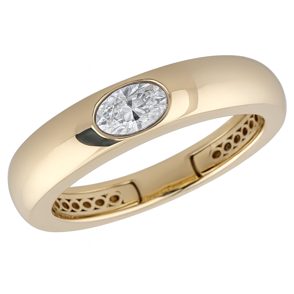14K Yellow Gold .31ct Oval Diamond Solitaire Ring