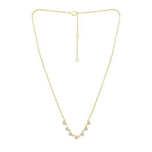 14K Yellow Gold Lab Grown 1/2CTW Diamond Skyset Necklace