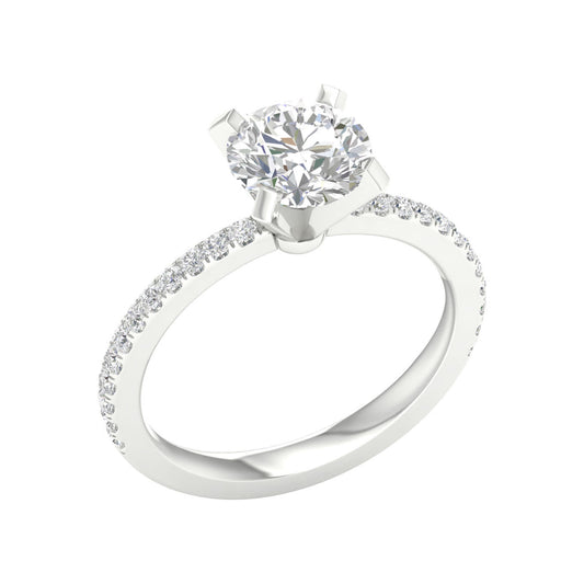 14K White Gold Lab Grown 1.78ctw Round Diamond Engagement Ring