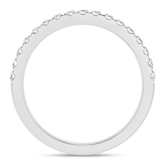 14K White Gold Lab Grown Pave Diamond Band