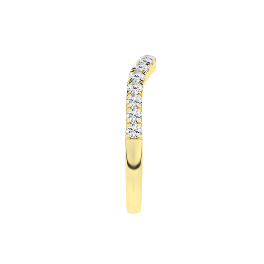 14K Yellow Gold .50ctw Lab Grown Pave Diamond Contour Band