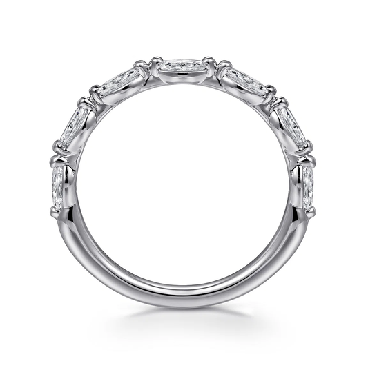 14K White Gold Diamond Marquise Anniversary Band