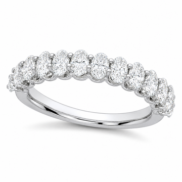 14K White Gold 2.00ctw Diamond Oval Band