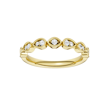 14K Yellow Gold Lab Grown Marquise and Pear Diamond Link Band