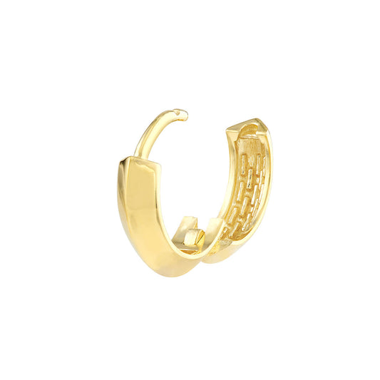 14K Yellow Gold Knife Edge Polished Hoops (13.5x3MM)