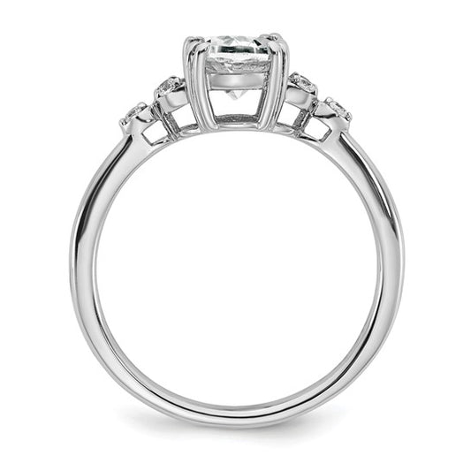 Sterling Silver White Topaz & Diamond Ring