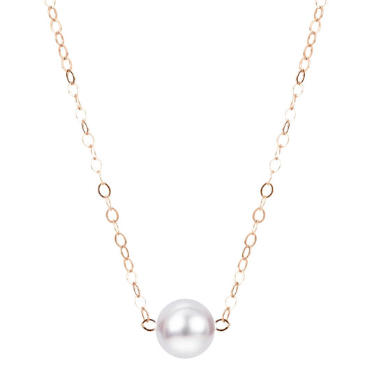 14KT 15"(D)ADD-A-PEARL NECKLACE(ONE 4X4.5MM PEARL)