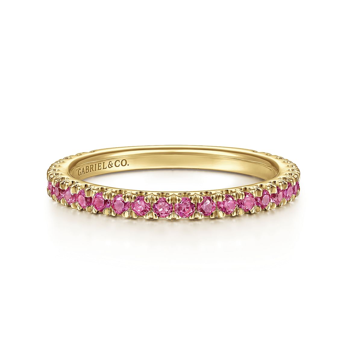 14K Yellow Gold Ruby Stackable Ring