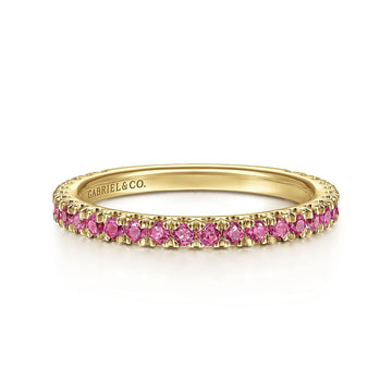 14K Yellow Gold Ruby Stackable Ring