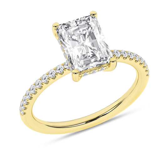 14K Yellow Gold Lab Grown 2.23ctw Radiant Diamond Engagement Ring